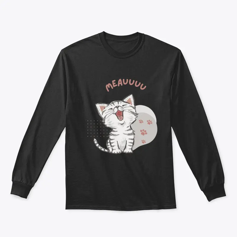 A white cat saying "meauuuu" Classic Tee