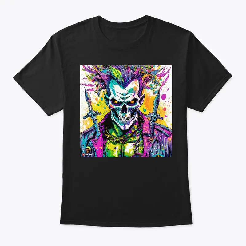 Punk T-Shirt With Skull Design for men